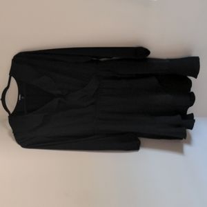 Satin Black Ruffle Dress